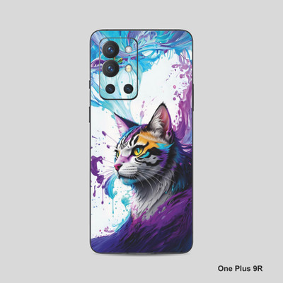 VYBE The Smart Choice One Plus 9R Cat Mobile Skin Mobile Skin(Purple-Magenta 12)