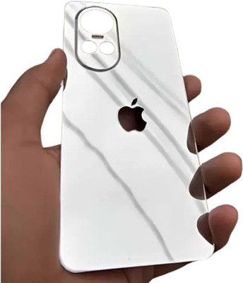 Mokteck OPPO RENO 10 PRO 5G SILVER Glossy GOLD Glass Finish Back Panel Skin with Logo Mobile Skin(Silver)