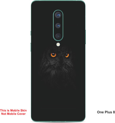 VYBE The Smart Choice One Plus 8 Owl Embossed Mobile Skin(Charcoal Black 23)