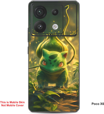VYBE The Smart Choice Poco X6 Bulbasaur Pokemon Embossed Mobile Skin(Medium Forest Green A3)