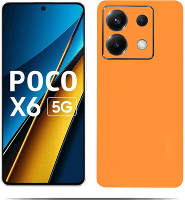 BugguSkin POCO X6 5G Mobile Skin(Ultra Super Orangee Skin With HiighQuality MatteFinish_thanks)