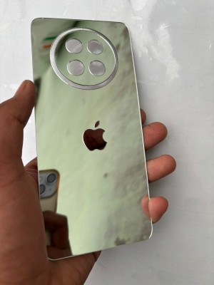 TWUAOP REALME 13 5G MIRROR BACK PANNEL ACRYLIC SHEET APPLE Mobile Skin(Silver)