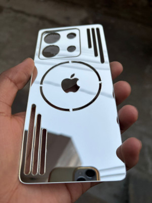 TWUAOP POCO X6 5G MIRROR BACK PANNEL ACRYLIC SHEET Mobile Skin(Silver)