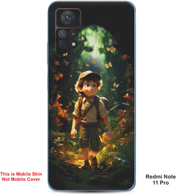VYBE The Smart Choice Redmi Note 11 Pro Animated Little Boy Mobile Skin(Light Moss Green A1)