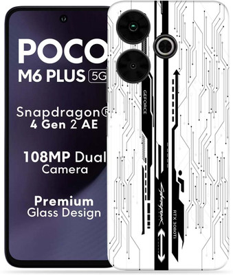 OggyBaba OggyBaba Poco M6 Plus 5g Mobile Skin(White-CyberPunk)