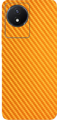 BUGGU Vivo y02 Mobile Skin(Ultra Super Golden Carbon Fiber Skin With High Matte Finish.)