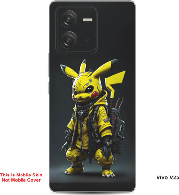VYBE The Smart Choice Vivo V25 Pikachu Embossed Mobile Skin(Bird Yellow B3)