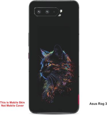 VYBE The Smart Choice Asus Rog 3 Cat Embossed Mobile Skin(Charcoal Grey 3)
