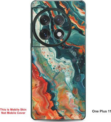 VYBE The Smart Choice One Plus 11 Abstract Embossed Mobile Skin(Greenush Blue A11)