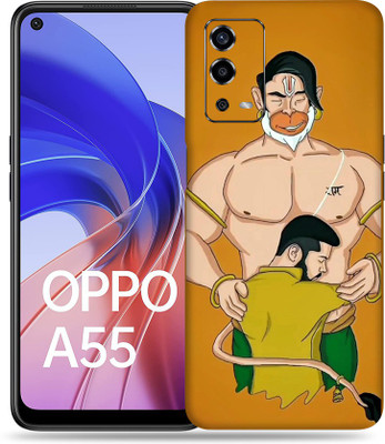 WeCre8 Skin's Oppo A55 Mobile Skin(Hanuman Bhakt Multicolor Mobile Skin With Cleaning Wipe)