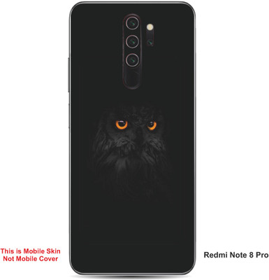 VYBE The Smart Choice Redmi Note 8 Pro Owl Embossed Mobile Skin(Charcoal Black 14)