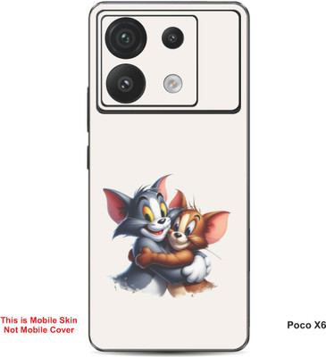 VYBE The Smart Choice Poco X6 Tom & Jerry Embossed Mobile Skin(Soft Peach A3)