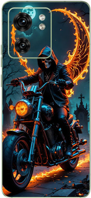 yug emporium Motorola Edge 40 Ghost Rider 9D Premium Theme Full Back & Side Coverage Mobile Skin(Multicolor)