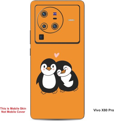 VYBE The Smart Choice Vivo X80 Pro Penguin Embossed Mobile Skin(Fire Orange B13)