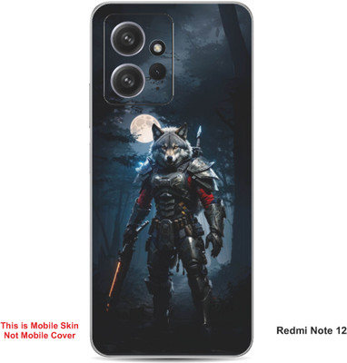 VYBE The Smart Choice Redmi Note 12 Wolf Embossed Mobile Skin(Faded Blue 21)