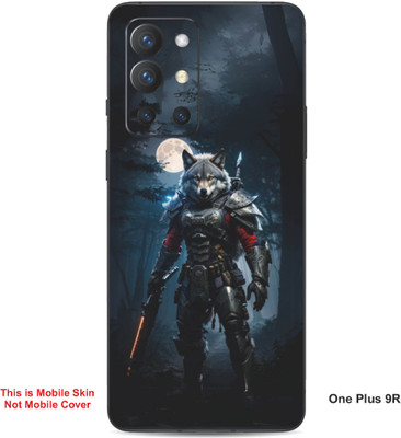 VYBE The Smart Choice One Plus 9R Wolf Embossed Mobile Skin(Faded Blue 27)