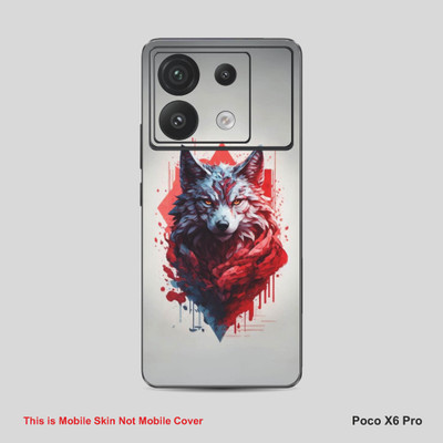 VYBE The Smart Choice Poco X6 Pro Animal Mobile Skin Mobile Skin(Dusty Grey, Pastel Red A16)