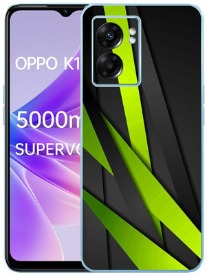 FCS OPPO K10 5G Printed Back skin Mobile Skin(Green Texture Skin)