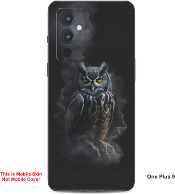 VYBE The Smart Choice One Plus 9 Owl Embossed Mobile Skin(Dark Black 25)