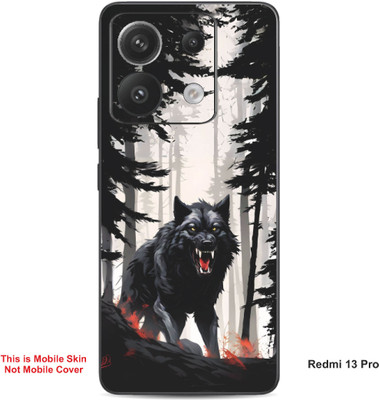 VYBE The Smart Choice Redmi 13 Pro Wolf Embossed Mobile Skin(Carbon Grey 8)
