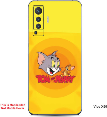 VYBE The Smart Choice Vivo X50 Tom & Jerry Embossed Mobile Skin(Carrot Orange B7)