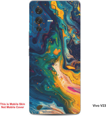 VYBE The Smart Choice Vivo V23 Abstract Embossed Mobile Skin(Fuel Yellow 3)