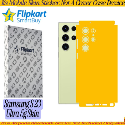 Flipkart SmartBuy samsung s23 ultra 5g mobile skin ultra matte finish premium skin _vg217 Mobile Skin(Yellow)