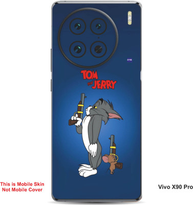 VYBE The Smart Choice Vivo X90 Pro Tom & Jerry Embossed Mobile Skin(Fun Blue B15)