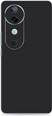 SkinoMania vivo V40 5G Ultra Premium Vinyl Mobile Skin (Multicolor) Mobile Skin(Matte Black)
