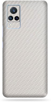 TJ CREATION Vivo V21 5g, vivo v21 5g, vivo v 21 Mobile Skin(Ultra Super White Carbon Fiber Skin With High Matte Finish., Mobile Skin (Back+Side+Camera))