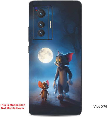 VYBE The Smart Choice Vivo X70Tom & Jerry Embossed Mobile Skin(Dark Slate Grey B10)