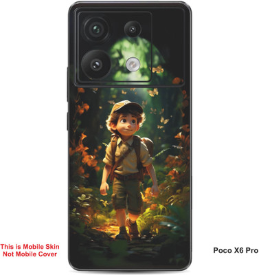 VYBE The Smart Choice Poco X6 Pro Animated Little Boy Mobile Skin(Light Moss Green A4)
