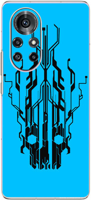 FCS Huawei nova 8 Pro 4G Printed Back skin Mobile Skin(Digital Flaming Cyber Skull Blue)