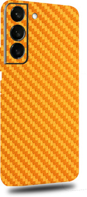 TJ CREATION SAMSUNG Galaxy S22 5G Mobile Skin(Ultra Super Golden Carbon Fiber Skin With High Matte Finish.)