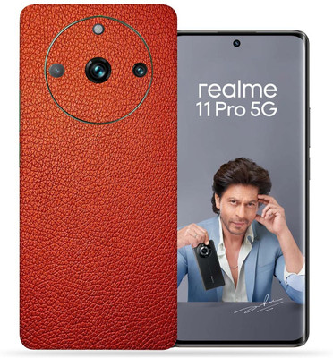 Skinex Realme 11 Pro Plus, Red Leather, OggyBaba Mobile Skin(Multicolor Mobile Skin With camera protector (Back + Camera + Side))