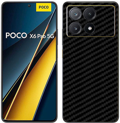 candeal mart Xiaomi Poco X6 Pro 5G skin sticker back/Vinyl wrap/Protective film/rear skin Mobile Skin(Carbon Fiber,Black)