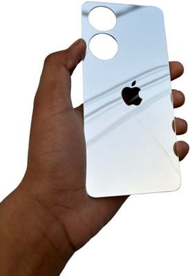 TWUAOP OPPO A78 5G MOBILE SKIN ACRYLIC SHEET MIRROR BACK PANNEL APPLE LOGO Mobile Skin(Silver)