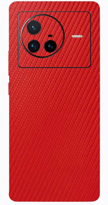TJ CREATION Vivo X80 (5G) Mobile Skin(Ultra Super Red Carbon Fiber Skin With High Matte Finish.)