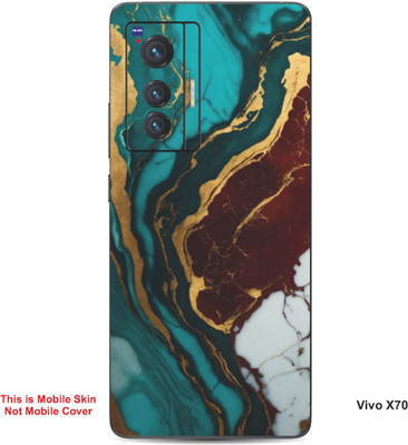 VYBE The Smart Choice Vivo X70 Abstract Embossed Mobile Skin(English Walnut 12)