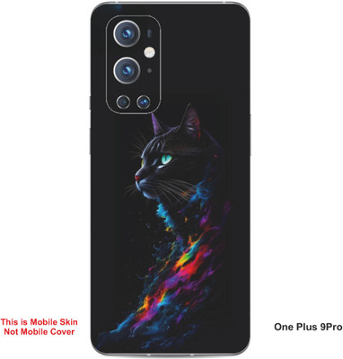 VYBE The Smart Choice One Plus 9 Pro Cat Embossed Mobile Skin(Charcoal Grey 26)