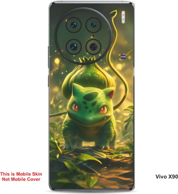 VYBE The Smart Choice Vivo X90 Bulbasaur Pokemon Embossed Mobile Skin(Medium Forest Green B14)