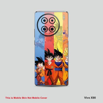 VYBE The Smart Choice Vivo X90 Goku Mobile Skin Mobile Skin(Cyan Blue, Red, Yellow A11)