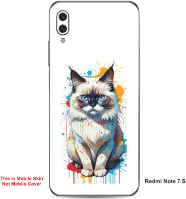 VYBE The Smart Choice Redmi Note 7 S Cat Embossed Mobile Skin(Light Grey 12)