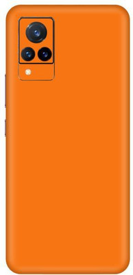 Vcare GadGets Orange Glossy vivo V21 5G Mobile Skin(Orange Glossy)