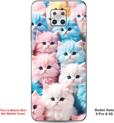 VYBE The Smart Choice Redmi Note 9S Cat Embossed Mobile Skin(Faded Pink 17)