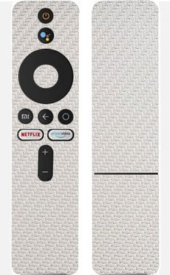 TJ CREATION Mi Smart LED TV Remote Mobile Skin(Ultra Super White Carbon Fiber Skin With High Matte Finish.)