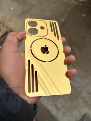 TWUAOP OPPO A3X 5G ACRYLIC MIRROR BACK PANNEL MERO APPLE Mobile Skin(Gold)