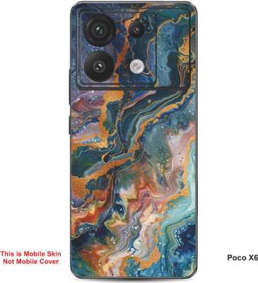 VYBE The Smart Choice Poco X6 Art Embossed Mobile Skin(Cadet Grey 1)
