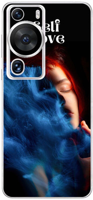FCS Huawei P60 Pro Printed Back skin Mobile Skin(Pink Feather)