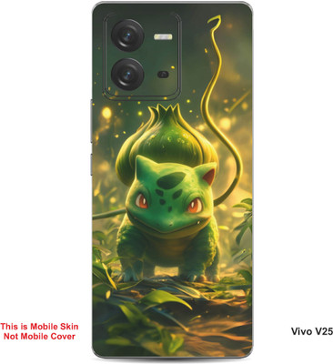 VYBE The Smart Choice Vivo V25 Bulbasaur Pokemon Embossed Mobile Skin(Medium Forest Green B3)